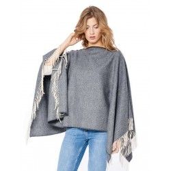 Poncho Dunkel Grau